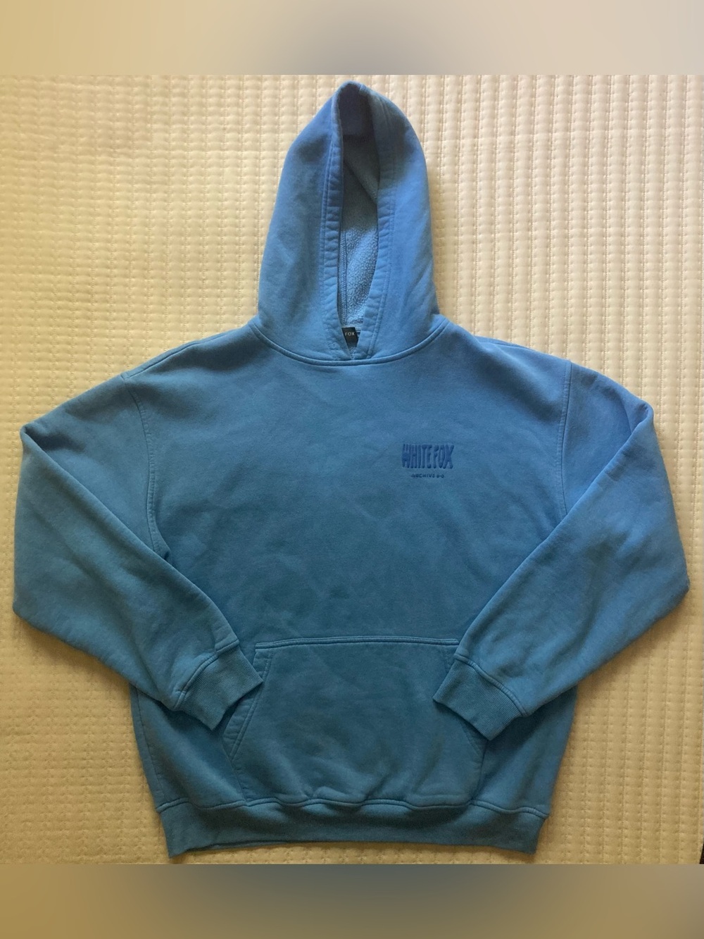 White Fox Hoodie L/XL Blue White Archive 6-0 Oversized Relaxed Fleece Large